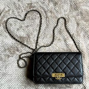 ❌SOLD❌ Chanel Caviar Golden Class Wallet on Chain WOC Black